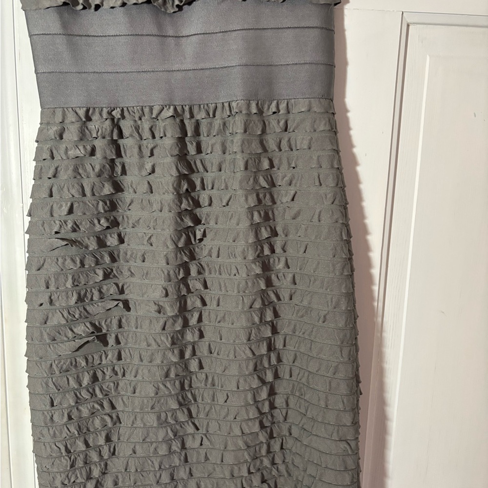 Max Studio Gray Ruffle Dress - Picture 4 of 9